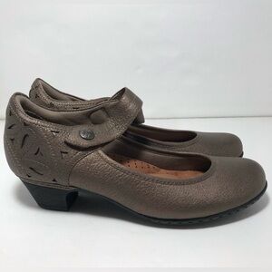 ROCKPORT Cobb Hill Abbott Ankle Strap Mary Jane Pewter Bronze Comfort Shoes